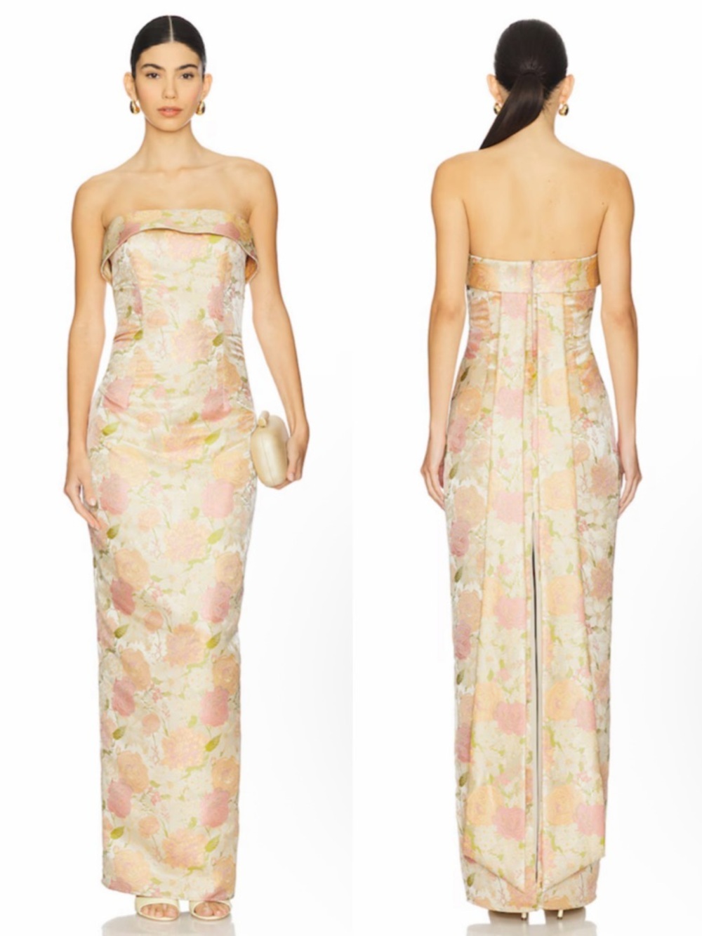 Katie May Elin Maxi Dress in Jacquard Champagne Garden Size XS NEW! With tags!